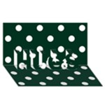 Polka Dots - White on Deep Green HUGS 3D Greeting Card (8x4)