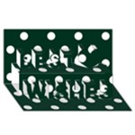 Polka Dots - White on Deep Green Best Wish 3D Greeting Card (8x4)