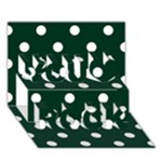 Polka Dots - White on Deep Green You Rock 3D Greeting Card (7x5)