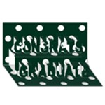 Polka Dots - White on Deep Green Congrats Graduate 3D Greeting Card (8x4)