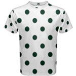 Polka Dots - Deep Green on White Men s Cotton Tee