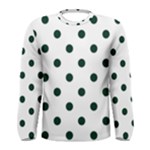 Polka Dots - Deep Green on White Men s Long Sleeve T-shirt