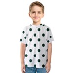 Polka Dots - Deep Green on White Kid s Sport Mesh Tee