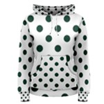 Polka Dots - Deep Green on White Women s Pullover Hoodie