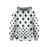 Polka Dots - Deep Green on White Kid s Zipper Hoodie