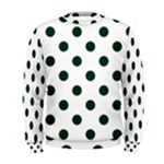 Polka Dots - Deep Green on White Men s Sweatshirt