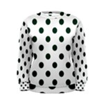 Polka Dots - Deep Green on White Women s Sweatshirt