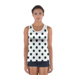 Polka Dots - Deep Green on White Women s Sport Tank Top