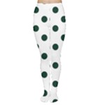 Polka Dots - Deep Green on White Women s Tights