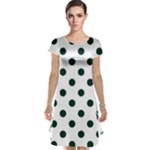 Polka Dots - Deep Green on White Cap Sleeve Nightdress