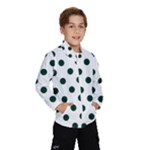 Polka Dots - Deep Green on White Wind Breaker (Kids)