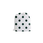 Polka Dots - Deep Green on White Drawstring Pouch (XS)