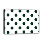 Polka Dots - Deep Green on White Deluxe Canvas 18  x 12  (Stretched)