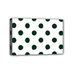 Polka Dots - Deep Green on White Mini Canvas 6  x 4  (Stretched)