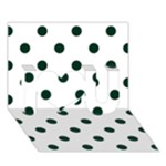 Polka Dots - Deep Green on White I Love You 3D Greeting Card (7x5)
