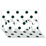 Polka Dots - Deep Green on White MOM 3D Greeting Card (8x4)