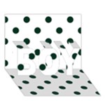 Polka Dots - Deep Green on White BOY 3D Greeting Card (7x5)