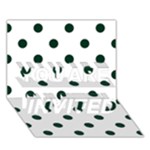 Polka Dots - Deep Green on White YOU ARE INVITED 3D Greeting Card (7x5)