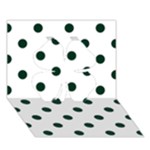 Polka Dots - Deep Green on White Clover 3D Greeting Card (7x5)
