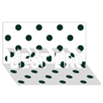 Polka Dots - Deep Green on White BEST BRO 3D Greeting Card (8x4)