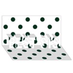 Polka Dots - Deep Green on White BEST SIS 3D Greeting Card (8x4)