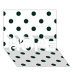 Polka Dots - Deep Green on White HOPE 3D Greeting Card (7x5)