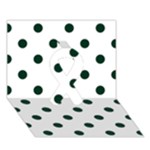 Polka Dots - Deep Green on White Ribbon 3D Greeting Card (7x5)