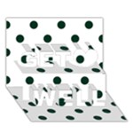 Polka Dots - Deep Green on White Get Well 3D Greeting Card (7x5)