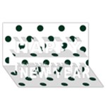 Polka Dots - Deep Green on White Happy New Year 3D Greeting Card (8x4)