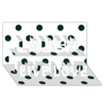 Polka Dots - Deep Green on White Laugh Live Love 3D Greeting Card (8x4)