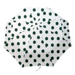 Polka Dots - Deep Green on White Folding Umbrella