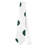 Polka Dots - Deep Green on White Necktie (One Side)