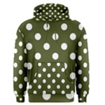 Polka Dots - White on Army Green Men s Pullover Hoodie