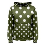Polka Dots - White on Army Green Women s Pullover Hoodie