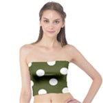 Polka Dots - White on Army Green Tube Top