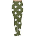 Polka Dots - White on Army Green Women s Tights