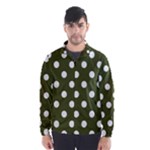 Polka Dots - White on Army Green Wind Breaker (Men)