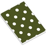 Polka Dots - White on Army Green Large Memo Pads