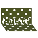 Polka Dots - White on Army Green PARTY 3D Greeting Card (8x4)