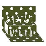 Polka Dots - White on Army Green Get Well 3D Greeting Card (7x5)