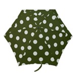Polka Dots - White on Army Green Mini Umbrella