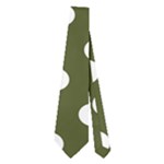 Polka Dots - White on Army Green Necktie (Two Side)