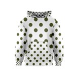 Polka Dots - Army Green on White Kid s Pullover Hoodie
