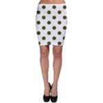 Polka Dots - Army Green on White Bodycon Skirt