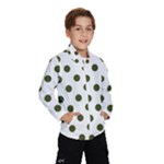 Polka Dots - Army Green on White Wind Breaker (Kids)
