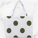 Polka Dots - Army Green on White Mini Tote Bag