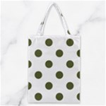 Polka Dots - Army Green on White Classic Tote Bag