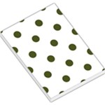 Polka Dots - Army Green on White Large Memo Pads