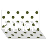 Polka Dots - Army Green on White #1 MOM 3D Greeting Cards (8x4)