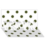 Polka Dots - Army Green on White BEST BRO 3D Greeting Card (8x4)